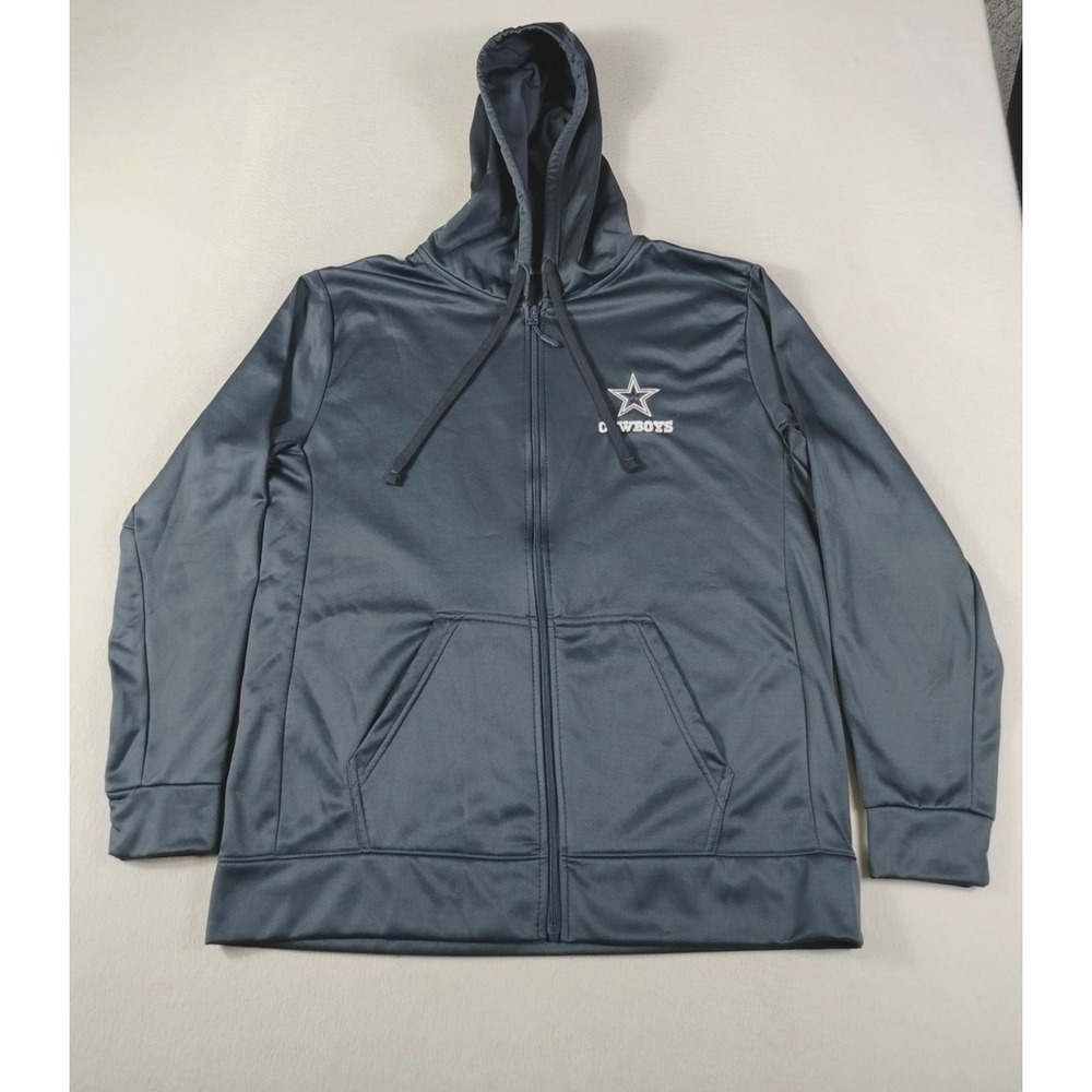 Dallas Cowboys Hoodie Mens Large Blue NFL Football Dunbrooke Full Zip Sweatshirt